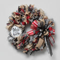 Bless Our Home Burlap & Buffalo Plaid Wreath