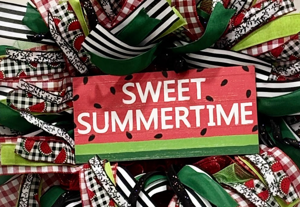 Sweet Summertime Watermelon Deco Mesh Wreath