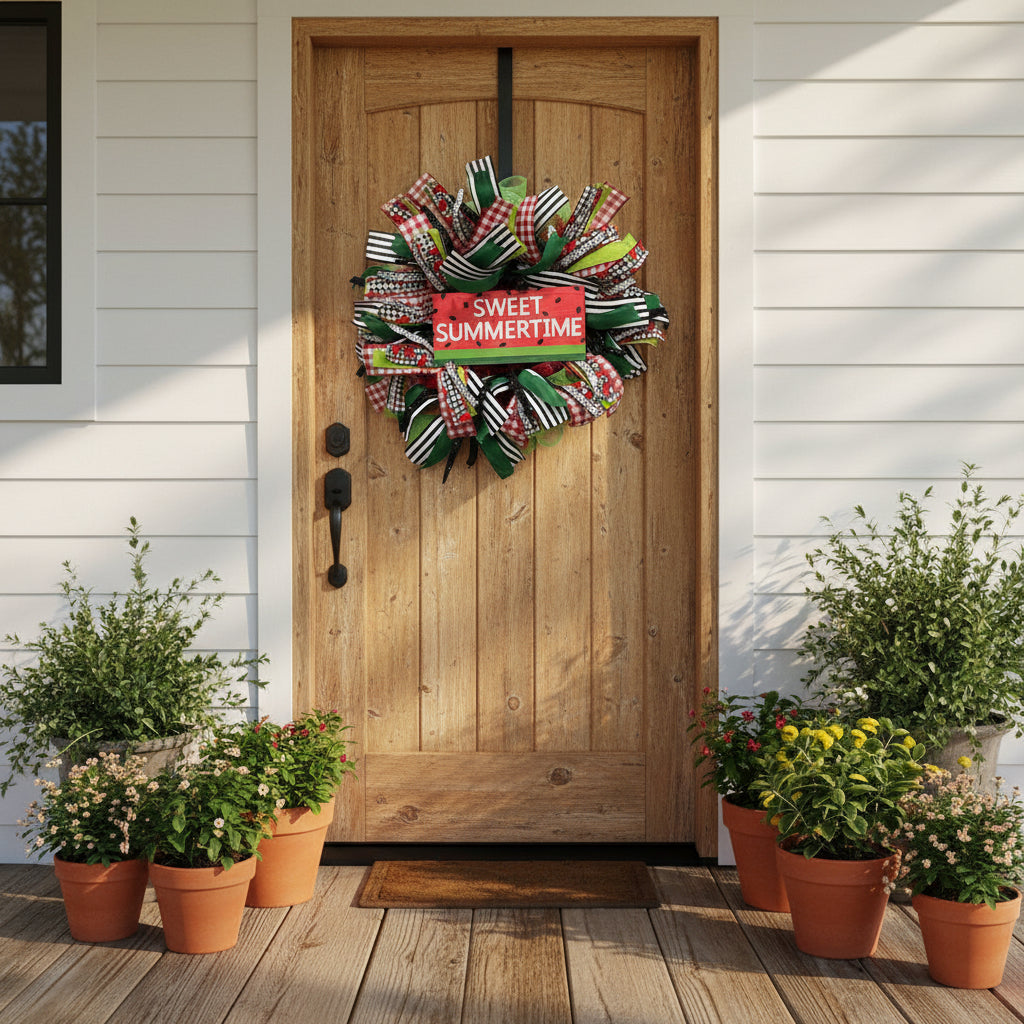 Sweet Summertime Watermelon Deco Mesh Wreath