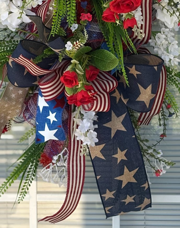 Patriotic Floral Door Swag