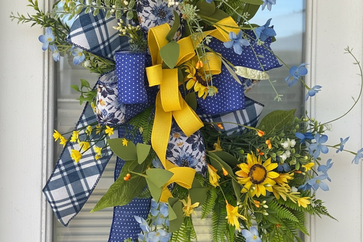 Wildflower Sunflower Garden Grapevine Wreath