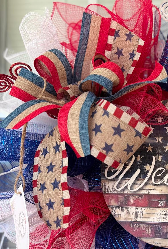 Red White & Blue Welcome Wreath