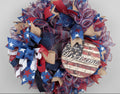 Patriotic Welcome Deco Mesh Wreath