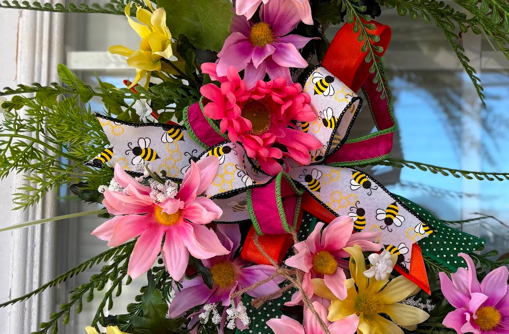 Wildflower Bee Grapevine Wreath
