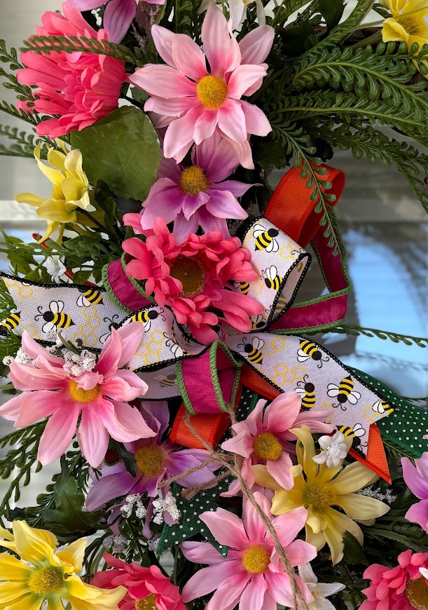 Wildflower Bee Grapevine Wreath