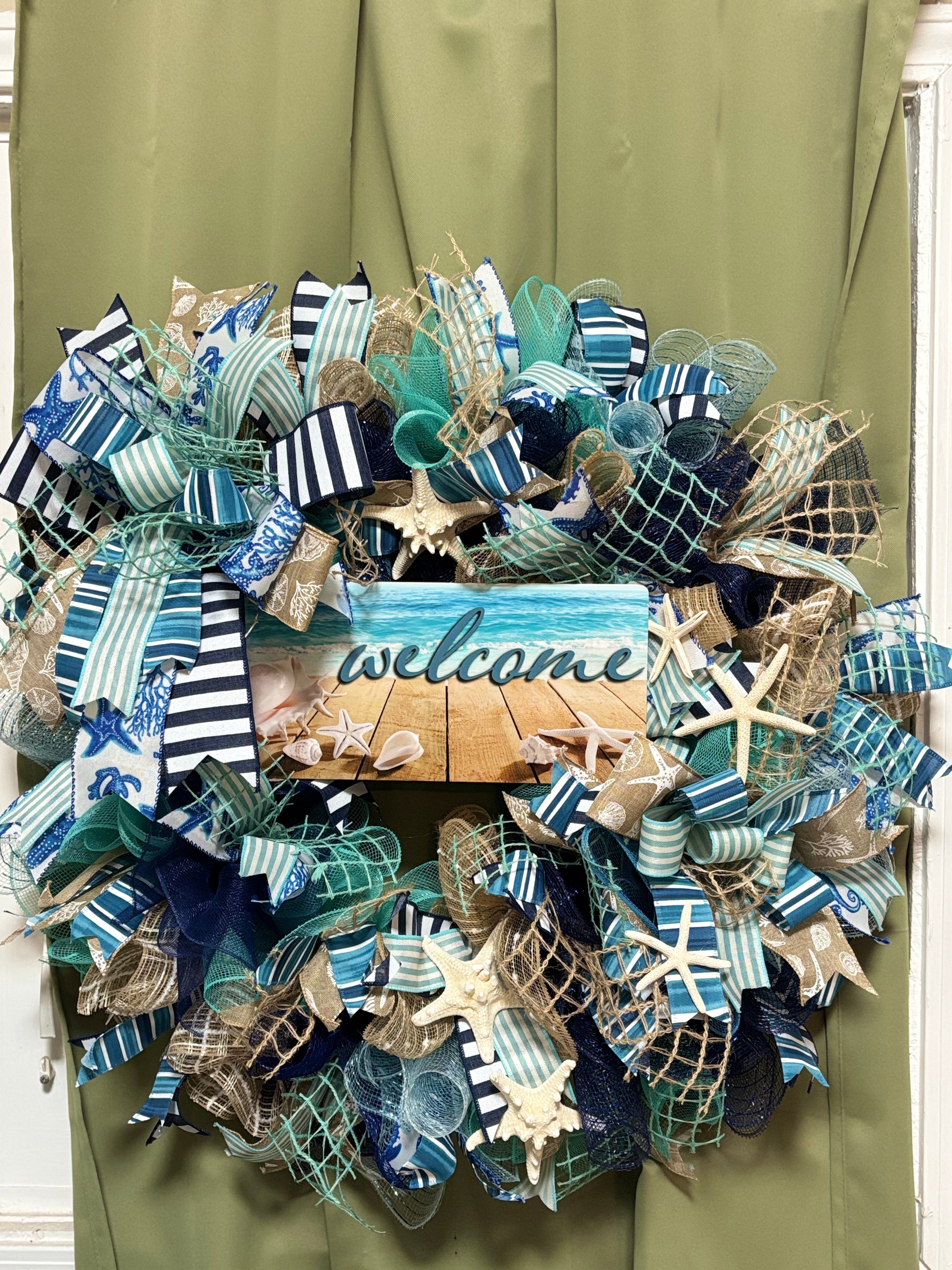 Coastal Welcome Starfish Wreath