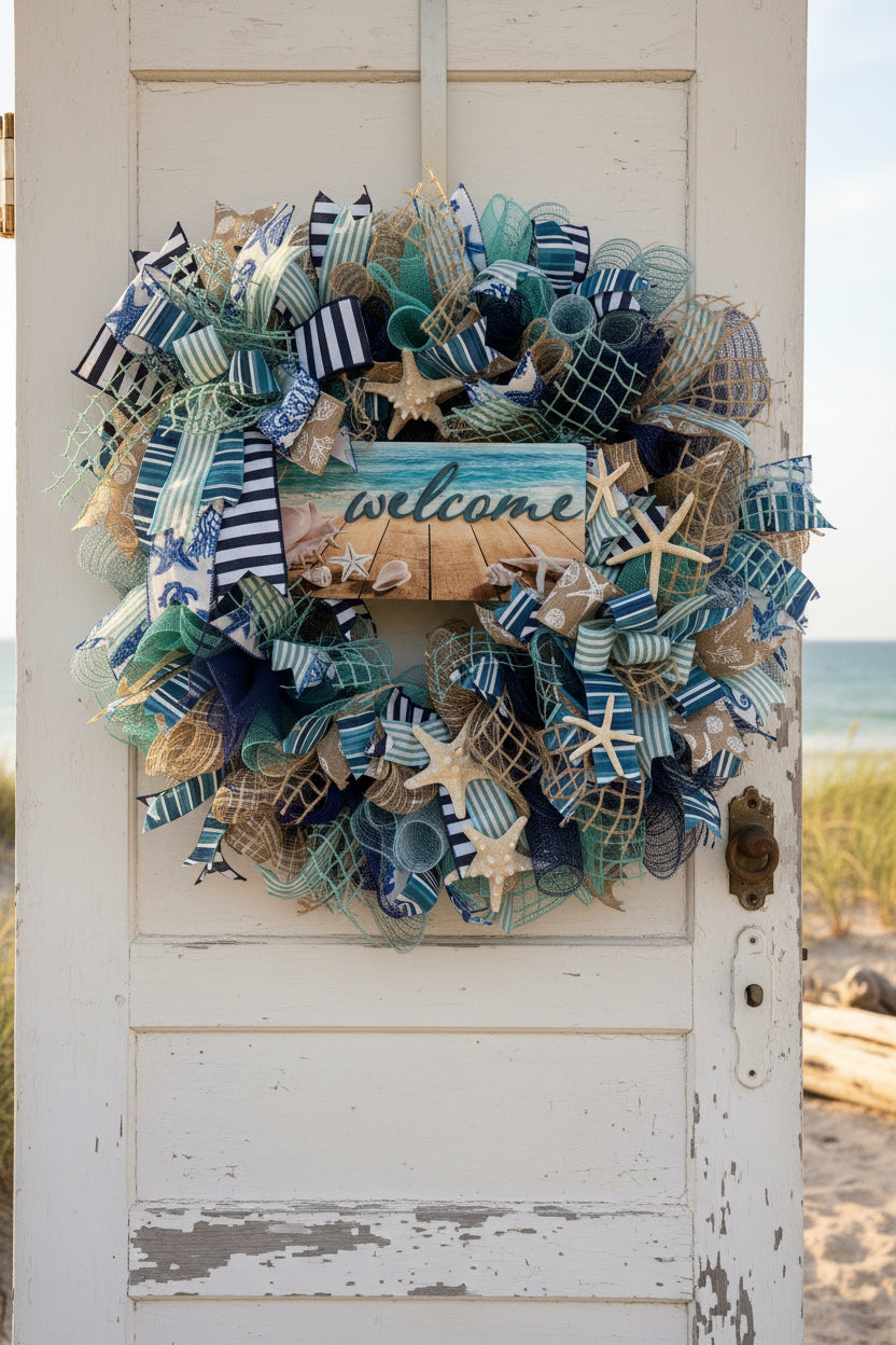 Coastal Welcome Starfish Wreath