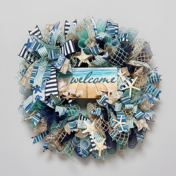 Coastal Welcome Starfish Wreath