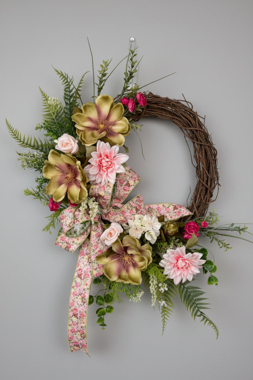 English Garden Grapevine Wreath