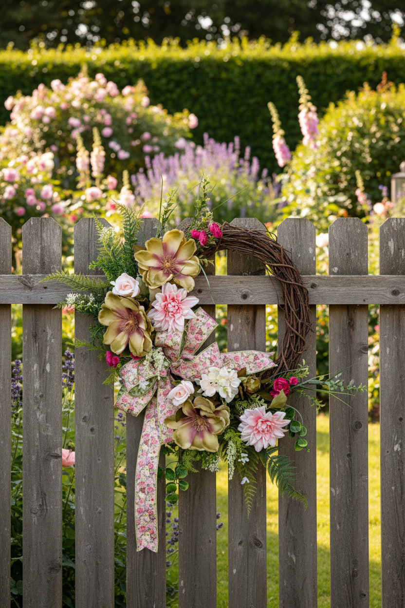 English Garden Grapevine Wreath