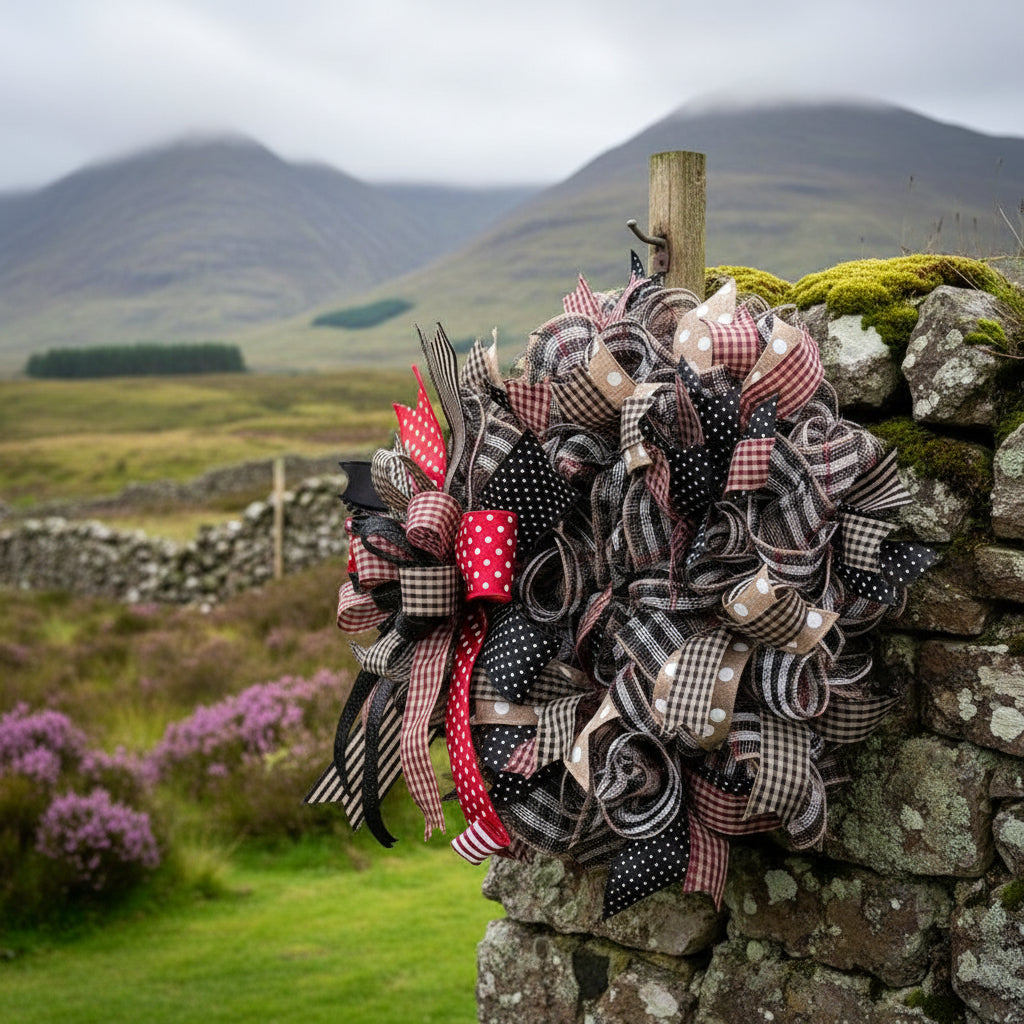 Black Red & Tan Buffalo Plaid Wreath