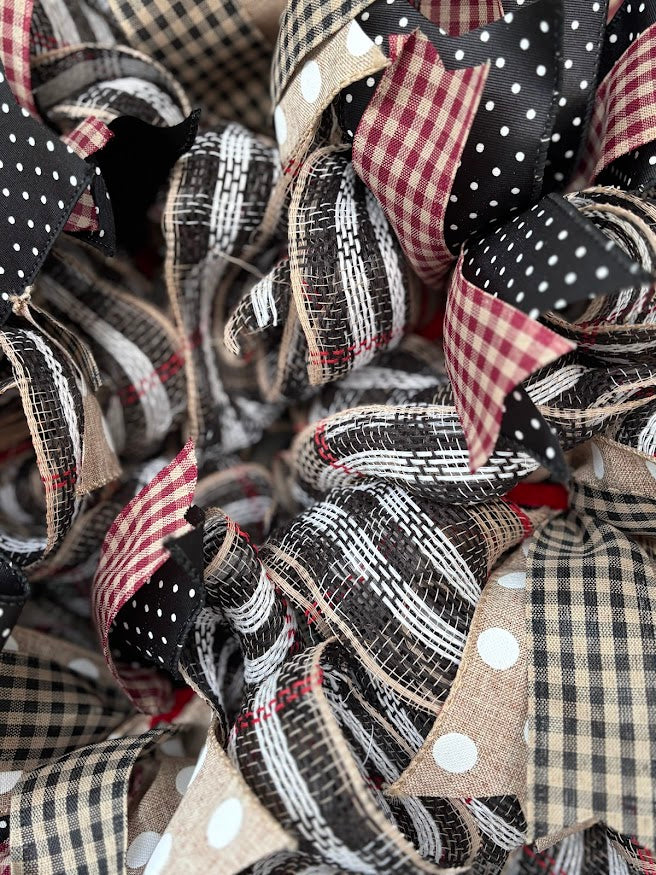 Black Red & Tan Buffalo Plaid Wreath
