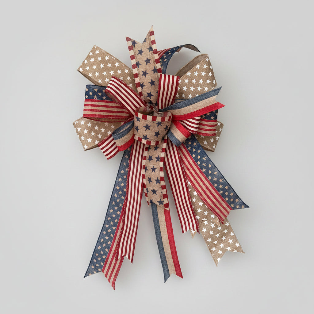 Vintage Stars & Stripes Patriotic Bow
