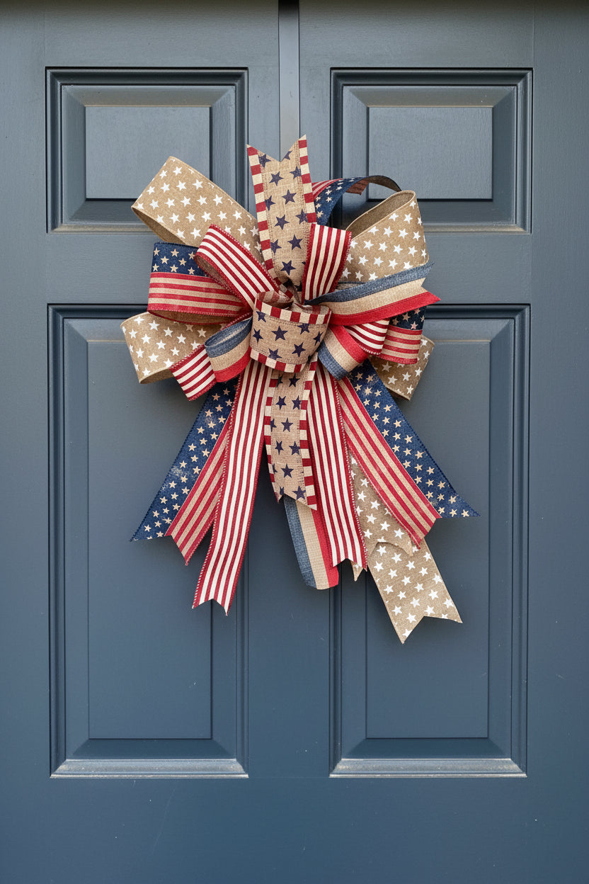 Vintage Stars & Stripes Patriotic Bow