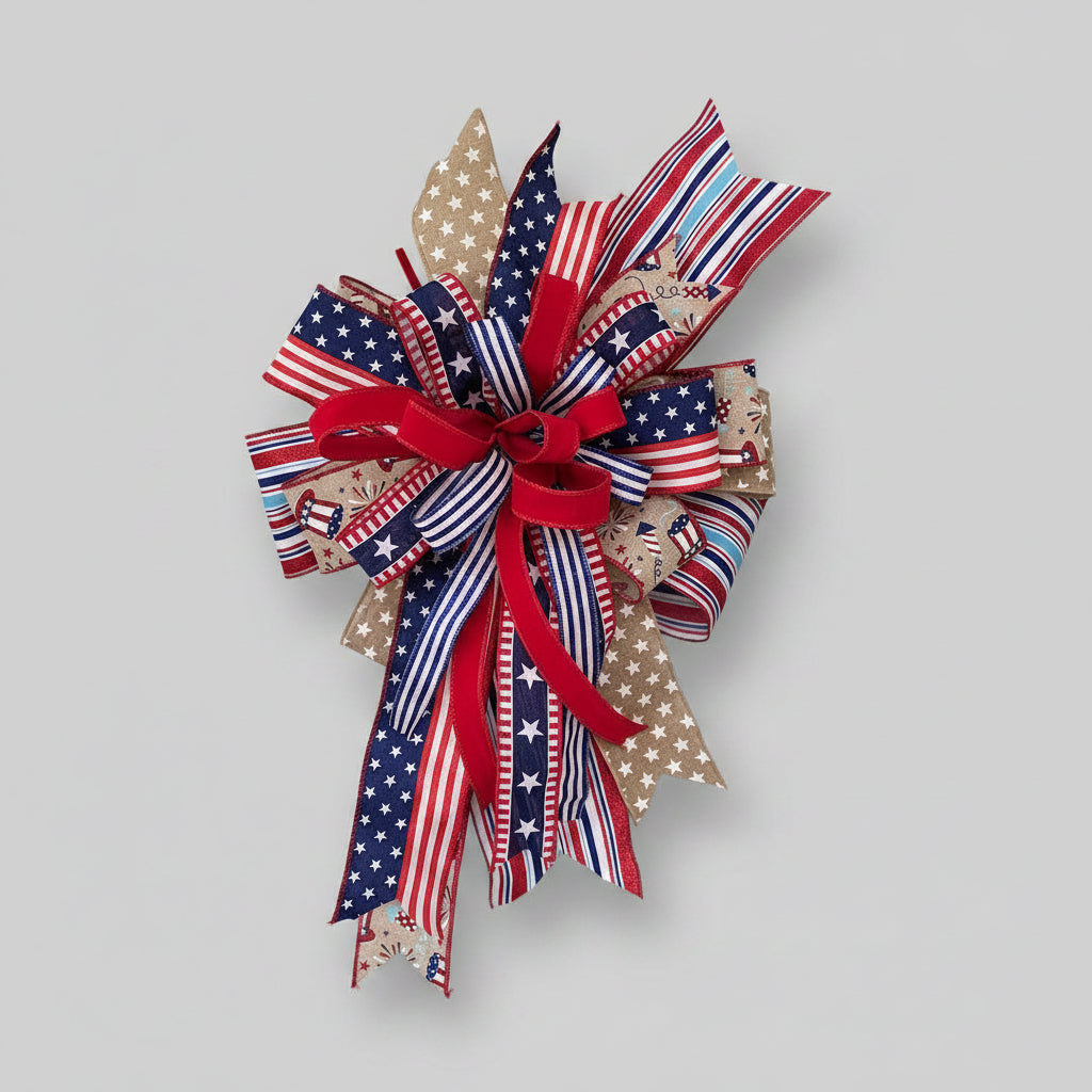 Red Velvet Patriotic Statement Bow