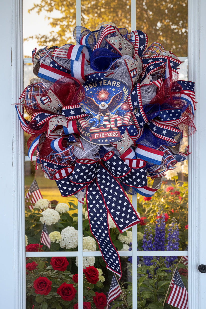 America 250 Years 1776-2026 Bald Eagle Wreath