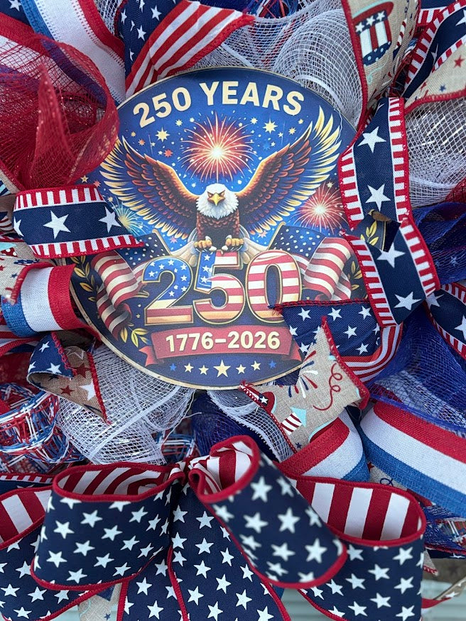 America 250 Years 1776-2026 Bald Eagle Wreath