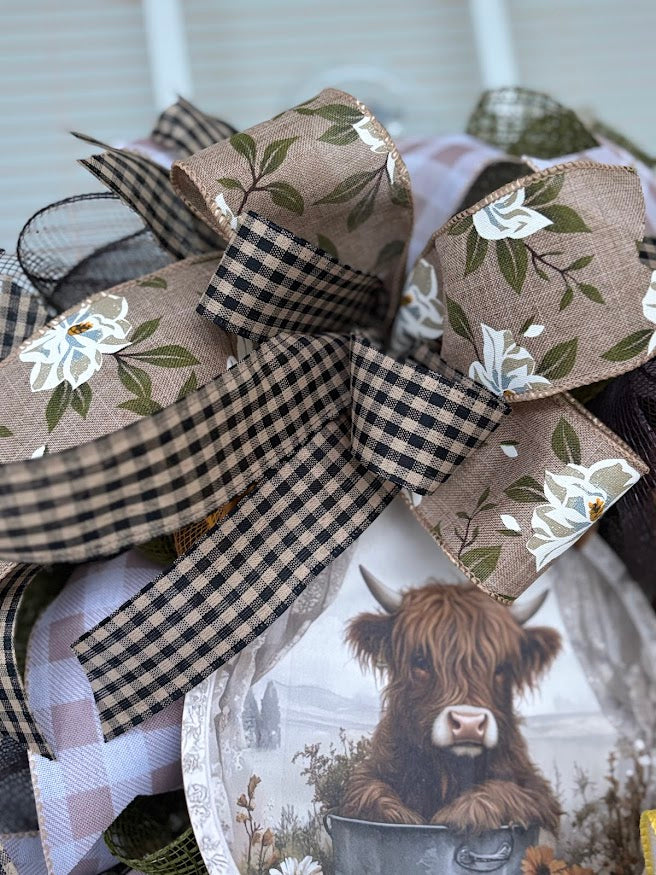 Highland Cow Bath Time Wreath