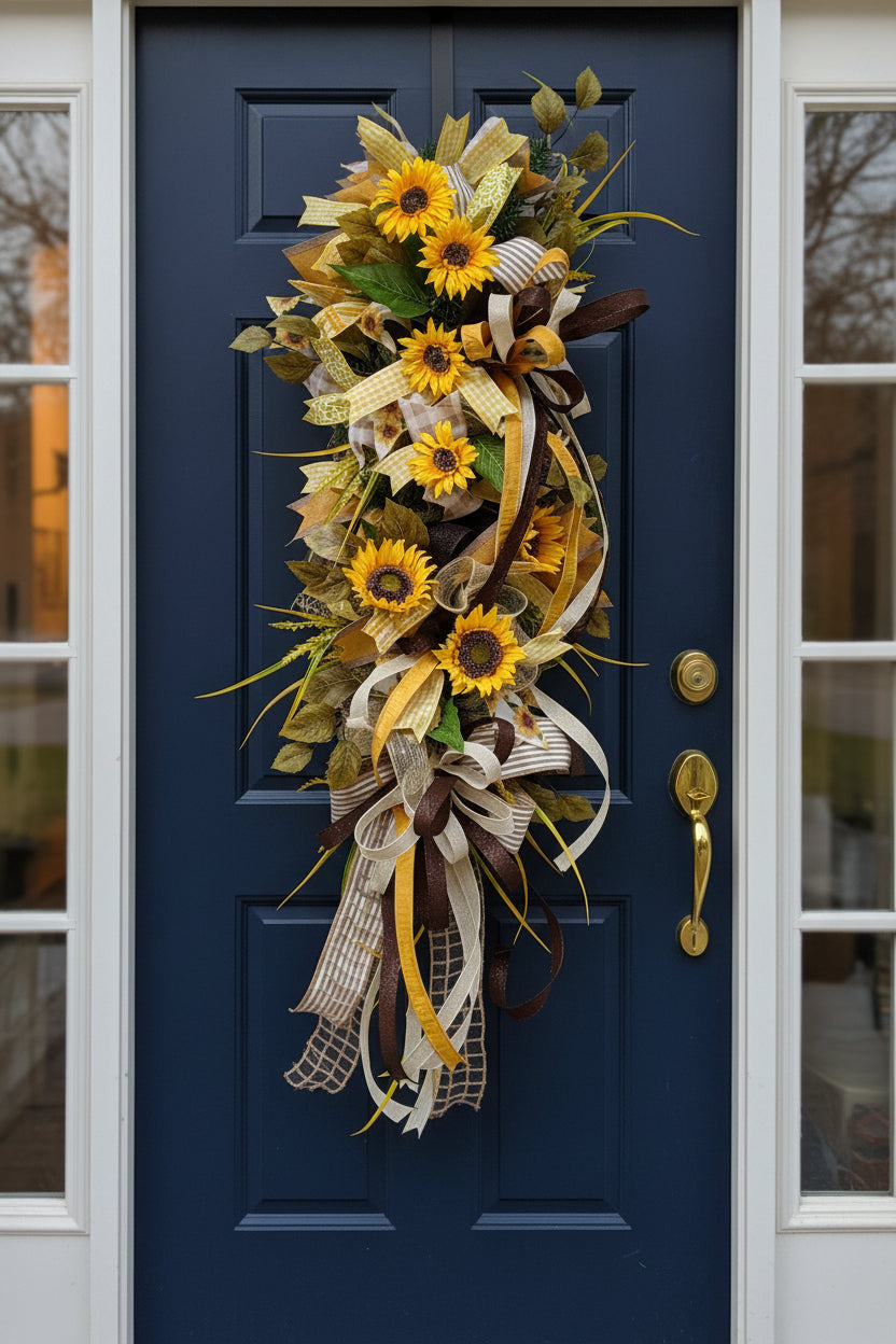 Sunflower Cascade Door Swag