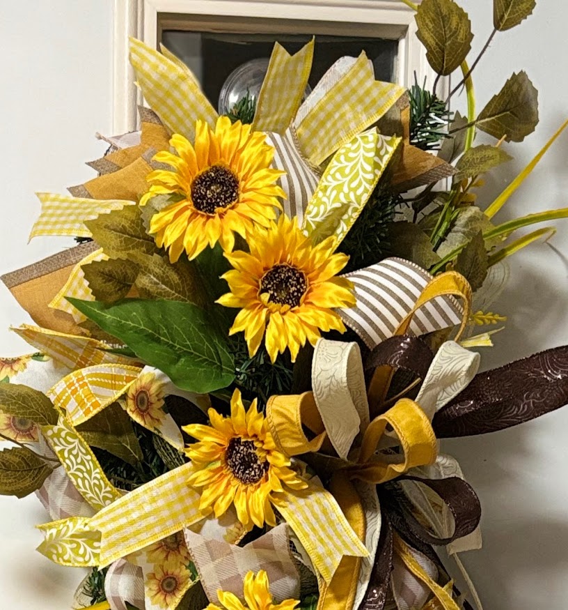 Sunflower Cascade Door Swag