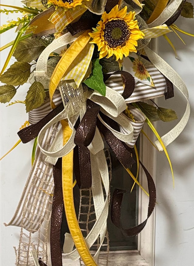 Sunflower Cascade Door Swag
