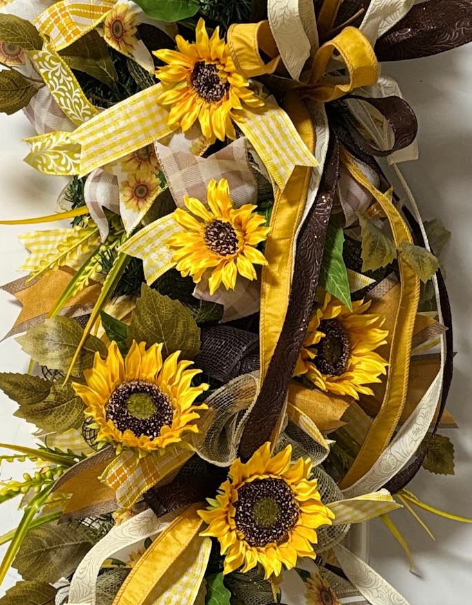 Sunflower Cascade Door Swag