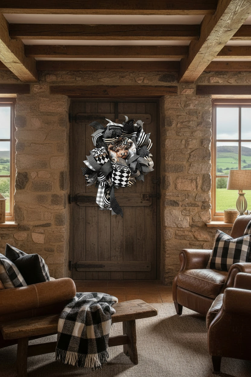 Highland Cow Wreath
