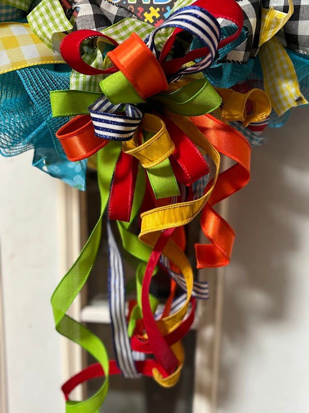 Love Doesn't Need Words Autism Awareness Wreath