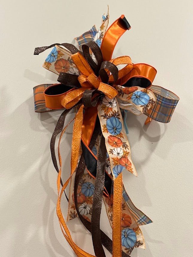 Harvest Pumpkin Ribbon Bow