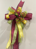 Pink Mesh & Lime Garden Bow