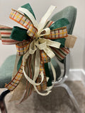 Hunter Green & Cream Plaid Bow