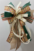 Hunter Green & Cream Plaid Bow