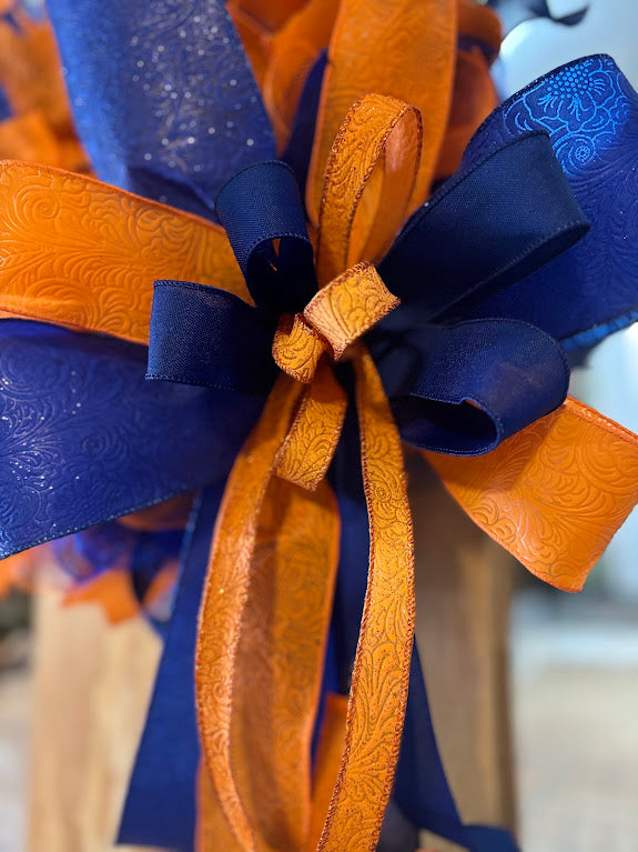 Navy & Orange Team Spirit Wreath