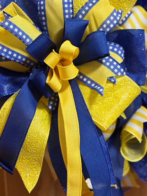 Blue & Gold Team Spirit Wreath
