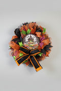 Happy Halloween Haunted House Wreath