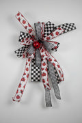 The Lovely Ladybug handcrafted bow with ladybug print, gingham and checker ribbon