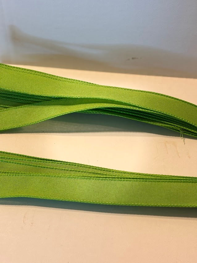 Royal burlap wired ribbon in lime green color