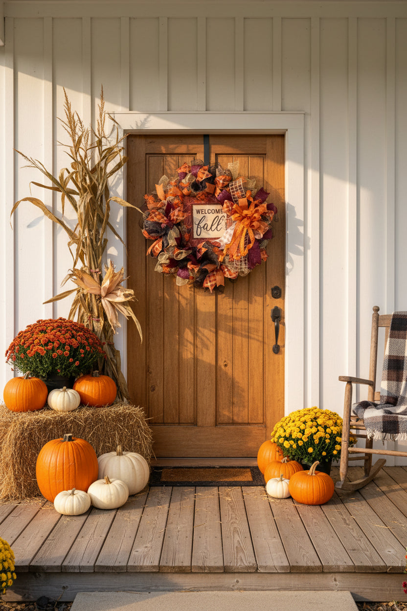 Welcome Fall Deco Mesh Wreath