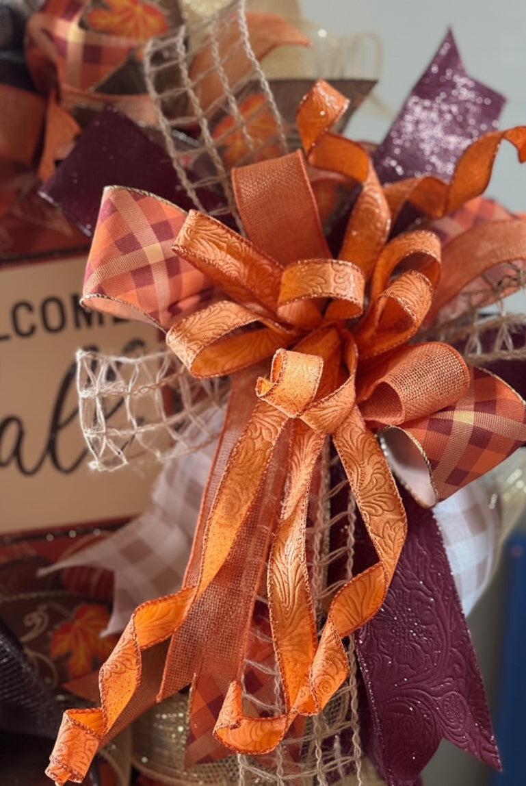 Welcome Fall Deco Mesh Wreath