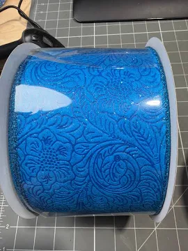 4" Teal Embossed Glitter Ribbon - 3 Yard Bundle
