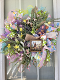 Easter Bunny Garden Deco Mesh Wreath