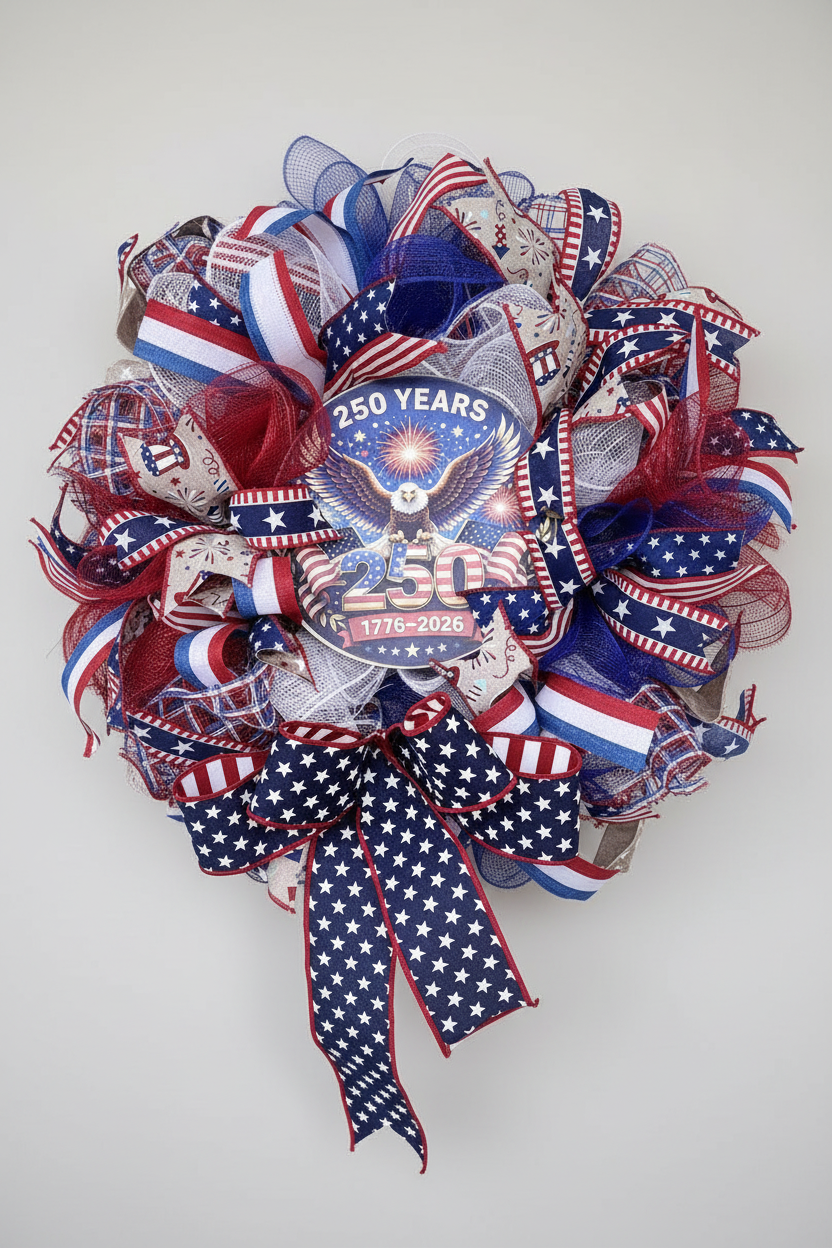 America 250 Years 1776-2026 Bald Eagle Wreath