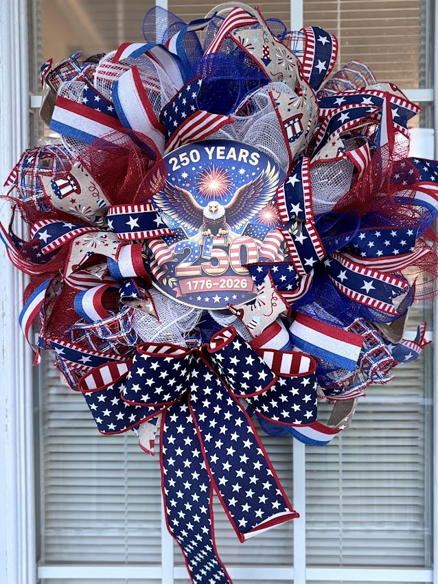 America 250 Years 1776-2026 Bald Eagle Wreath