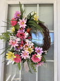 Wildflower Bee Grapevine Wreath