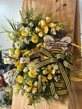Floral Bee Welcome Wreath