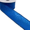 2.5" Teal Embossed Glitter Ribbon - 3 Yard Bundle