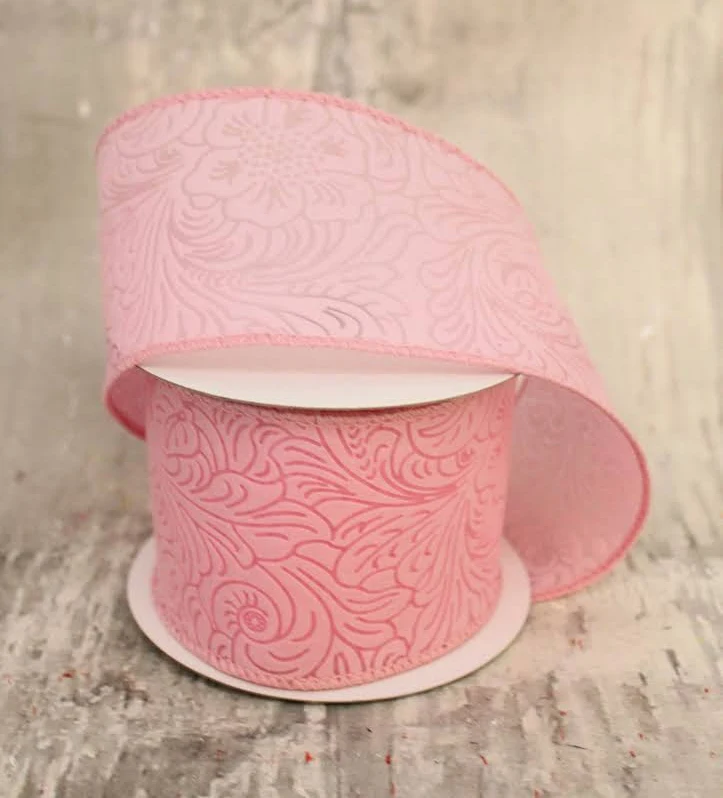 4" Pink Glitter Ribbon - 3 Yard Bundle