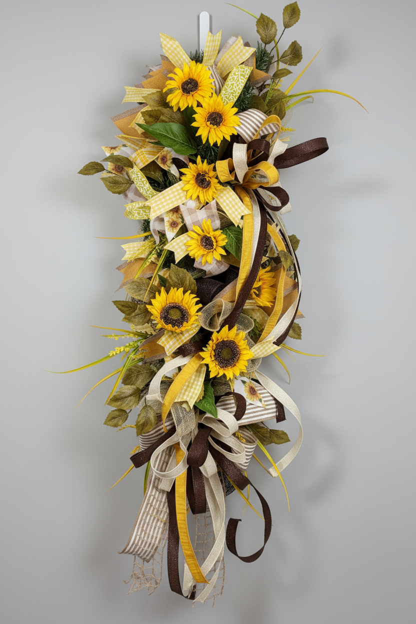 Sunflower Cascade Door Swag