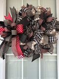 Black Red & Tan Buffalo Plaid Wreath