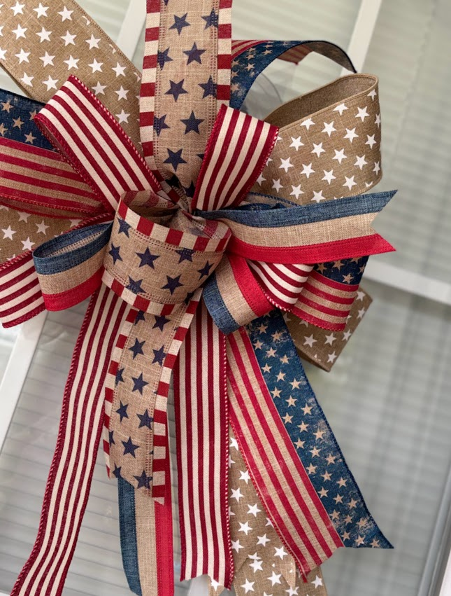 Vintage Stars & Stripes Patriotic Bow